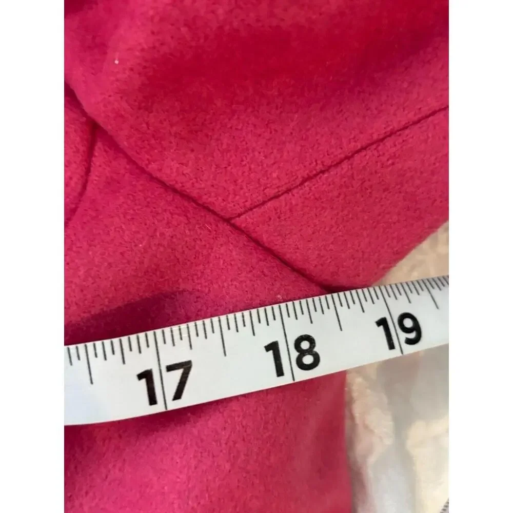 Womens Size Tall Small J crew Pea Coat breasted Wool blend lined Pink Old Money‎